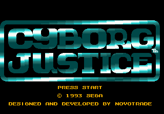 Cyborg Justice Title Screen